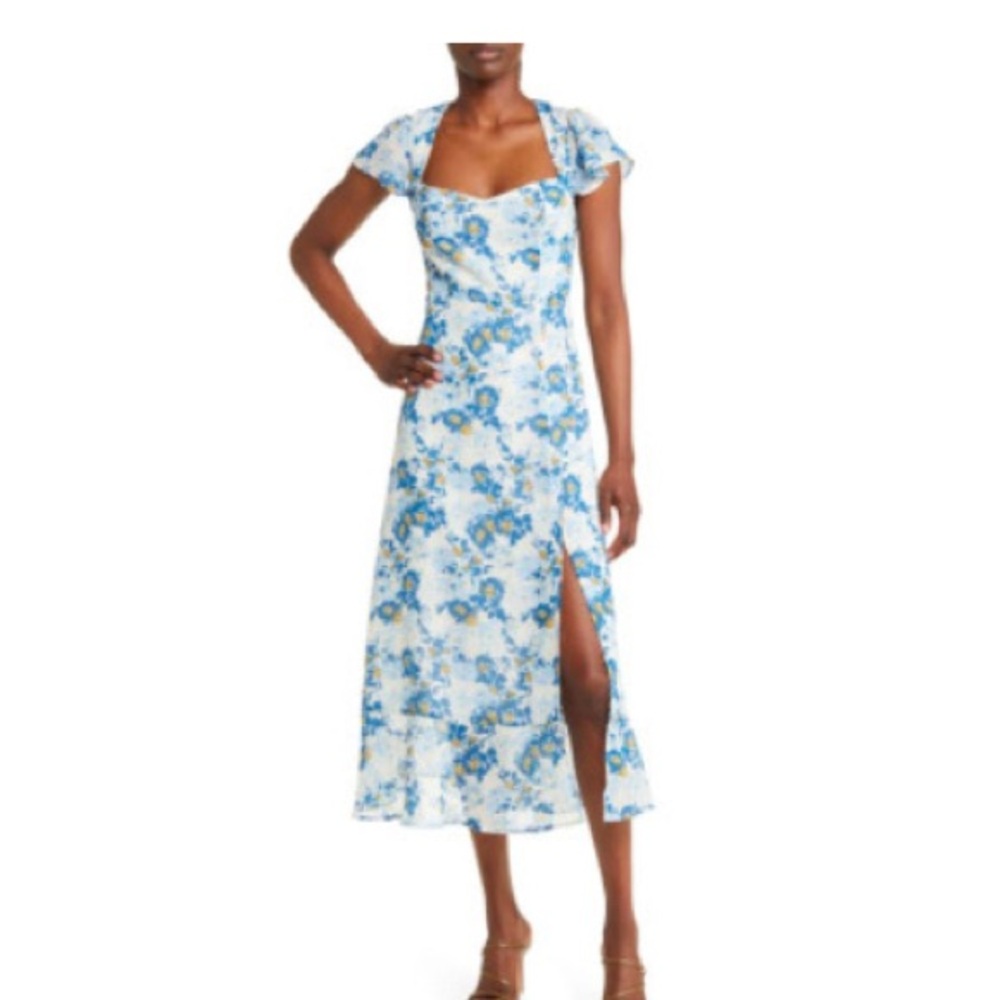 Floral Blue and White Dress - Picture 5 of 5